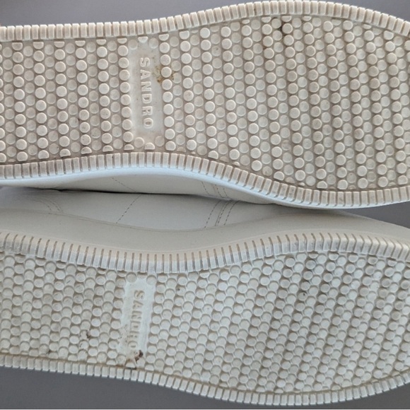 Men’s Sandro Paris authentic size 43 white genuine leather/rubber sole sneaker - Picture 7 of 10